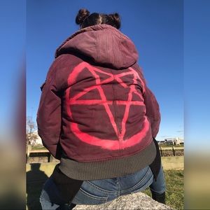 Satanic Star Pentagram Coat Goth Grunge Medium